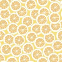 fatias de limão em um fundo amarelo, sem costura padrão vetor