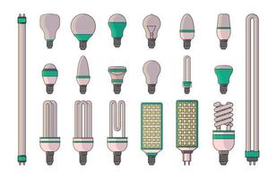 coleção de lâmpadas vetor