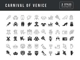 vetor ícones simples carnaval de veneza