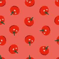 padrão sem emenda de legumes tomates vermelhos. feito em estilo simples de desenho animado. comida crua fresca vegetariana. vetor