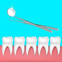 escovação de dentes e gengivas, escova de dentes de vetor 3d limpando dentes brancos e saudáveis. procedimento estomatológico realista, saúde bucal. proteção dentária, serviço de clínica odontológica de prevenção de cárie