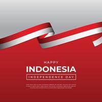 desenho de banner do dia da independência da indonésia vetor