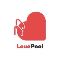 logotipo da piscina de amor vetor