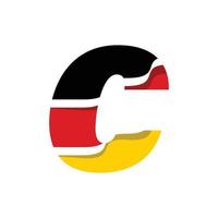 bandeira do alfabeto alemão c vetor