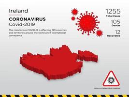 Irlanda afetou o mapa do país de disseminação de coronavírus vetor