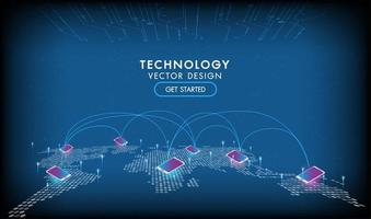 projeto de rede de conexão de tecnologia móvel vetor