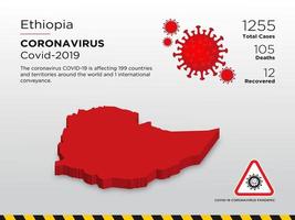 Etiópia afetou mapa do país de disseminação de coronavírus vetor
