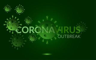 cartaz de incandescência verde do surto de coronavírus vetor
