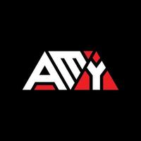 design de logotipo de carta triângulo amy com forma de triângulo. monograma de design de logotipo amy triângulo. modelo de logotipo de vetor triângulo amy com cor vermelha. logotipo triangular amy logotipo simples, elegante e luxuoso. amy