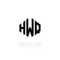 design de logotipo de letra hwq com forma de polígono. hwq polígono e design de logotipo em forma de cubo. modelo de logotipo de vetor hexágono hwq cores brancas e pretas. hwq monograma, logotipo de negócios e imóveis.