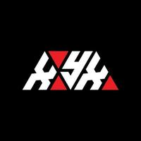 design de logotipo de letra de triângulo xyx com forma de triângulo. monograma de design de logotipo de triângulo xyx. modelo de logotipo de vetor de triângulo xyx com cor vermelha. xyx logotipo triangular logotipo simples, elegante e luxuoso. xyx