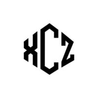 design de logotipo de letra xcz com forma de polígono. polígono xcz e design de logotipo em forma de cubo. xcz hexágono vector logotipo modelo cores brancas e pretas. xcz monograma, logotipo de negócios e imóveis.