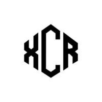 design de logotipo de carta xcr com forma de polígono. xcr polígono e design de logotipo em forma de cubo. xcr hexágono vector logotipo modelo cores brancas e pretas. monograma xcr, logotipo de negócios e imóveis.