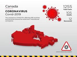 mapa do país afetado pelo Canadá de disseminação de coronavírus vetor