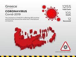 mapa do país afetado pela Grécia de disseminação de coronavírus vetor