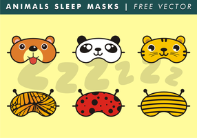 Animais com máscaras de sono Vector grátis