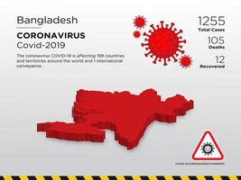 bangladesh afetou o mapa do país da disseminação do coronavírus vetor