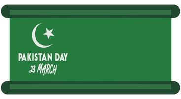 fundo de placa verde do dia da independência do paquistão, modelo de design com área de espaço em branco. vetor