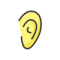 ícone de ouvido. logotipo da orelha. ilustração vetorial. isolado no fundo branco. traço editável vetor
