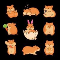 ilustrações de hamsters dourados vetor