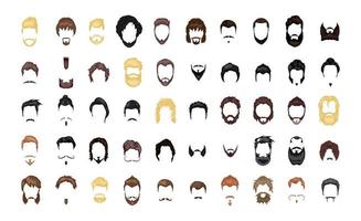 coleção de penteados e barbas masculinas vetor