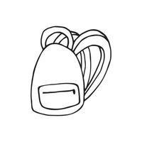 clipart de mochila de acampamento vetorial desenhado à mão. isolado no fundo branco desenho para impressões, pôster, papelaria bonito, design de viagens. ilustrações de alta qualidade vetor