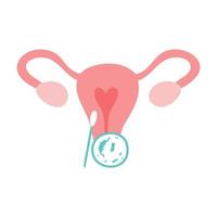 teste de bactérias para ícone uterino. ginecologia. diagnóstico de infecção. vetor