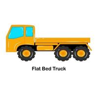 vetor de veículo de construção de caminhão de cama plana