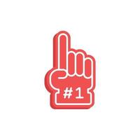 ícone de luva de espuma número 1. estilo plano simples. mão do logotipo do fã com o dedo para cima. ilustração vetorial isolada no fundo branco. eps 10. vetor