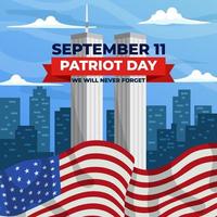 9 11 conceito de dia do patriota vetor