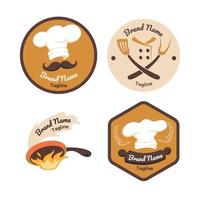 conjunto de logotipo fofo para chef ou fornecedor privado vetor