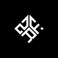 design de logotipo de carta zrf em fundo preto. conceito de logotipo de letra de iniciais criativas zrf. design de letra zrf. vetor