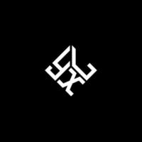 design de logotipo de letra yxl em fundo preto. conceito de logotipo de letra de iniciais criativas yxl. design de letra yxl. vetor
