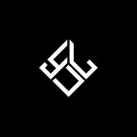 design de logotipo de carta yul em fundo preto. conceito de logotipo de letra de iniciais criativas yul. design de letra yul. vetor