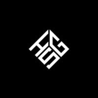 design de logotipo de carta hsg em fundo preto. conceito de logotipo de letra de iniciais criativas hsg. design de letra hsg. vetor