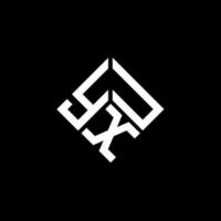 design de logotipo de carta yxu em fundo preto. conceito de logotipo de letra de iniciais criativas yxu. design de letra yxu. vetor