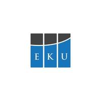design de logotipo de carta eku em fundo branco. conceito de logotipo de letra de iniciais criativas eku. design de letra eku. vetor