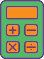 linha de calculadora preenchida com duas cores vetor