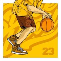 vetor de ilustração de basquete de arte de linha