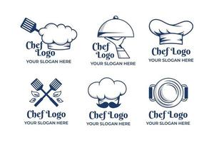coleção de logotipo de contorno de chef vetor