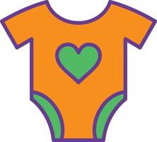 linha de bodysuit preenchida com duas cores vetor