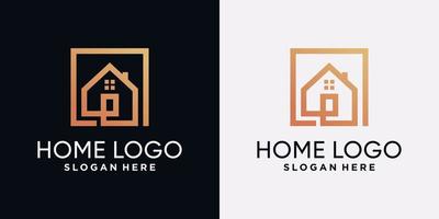 modelo de design de logotipo em casa com conceito criativo vetor