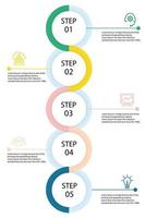 elementos abstratos infográfico círculo forma dados vetor modelo passo de conceito de processo para educação em estratégia e informação