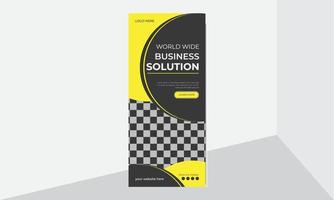 negócio moderno roll up pull up banner standee design vector template