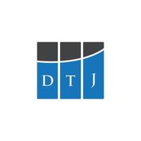 design de logotipo de letra dtj em fundo branco. conceito de logotipo de letra de iniciais criativas dtj. design de letra dtj. vetor