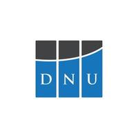 design de logotipo de carta dnu em fundo branco. conceito de logotipo de letra de iniciais criativas dnu. design de letra dnu. vetor