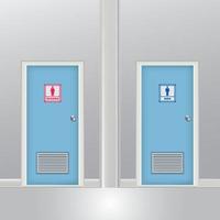 ilustração vetorial de design de portas de banheiro de mulheres e homens vetor
