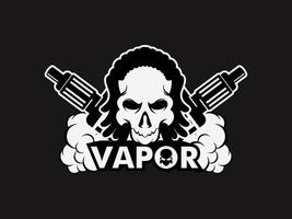 logotipo do crânio vape, logotipo da loja vape vetor