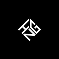 design de logotipo de carta hng em fundo preto. hng conceito de logotipo de letra de iniciais criativas. design de letra hng. vetor