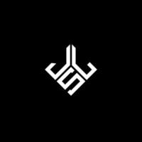 design de logotipo de carta jsl em fundo preto. jsl conceito de logotipo de letra de iniciais criativas. design de letras jsl. vetor